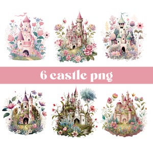 Watercolor Mouse Castle Png Bundle, Mouse Ear Castle Png, Retro Colorful Castle Png, Sublimation Design Png, Magic Kingdom Png, Sublimation