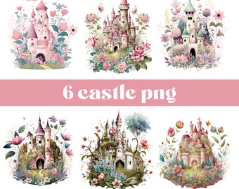 Watercolor Mouse Castle Png Bundle, Mouse Ear Castle Png, Retro Colorful Castle Png, Sublimation Design Png, Magic Kingdom Png, Sublimation