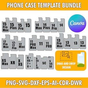 36 Phone Case Template Mega Bundle, iphone Case Template, iphone Sublimation Template, Smartphone Case Template, Canva Editable Template