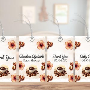 Coffee Bean Thank You TagInstant DownloadPrintable Favor TagDIY Party DecorationsBaby Shower Thanks TagEditable Canva