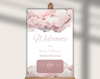 Cloud Theme Baby Shower Welcome Sign, Printable Poster (Instant Download)