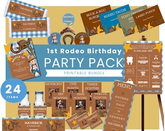 First Rodeo 1st Birthday Invitation Bundle (Digital Download)
