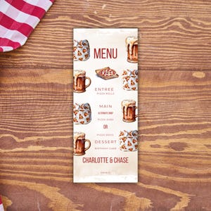 Pizza MenuInstant DownloadPizza Menu Baby ShowerEditable Table MenuPrintable MenuPizza Brews & Diapers Baby Shower Food Car