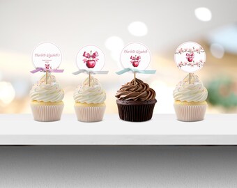 Cupcake Party ToppersPrintable Baking PartyBaby ShowerINSTANT DOWNLOADCupcake DecorCherry on Top Baby Shower Decorations