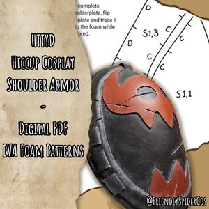 HTTYD Hiccup shoulder armour - Digital PDF patterns