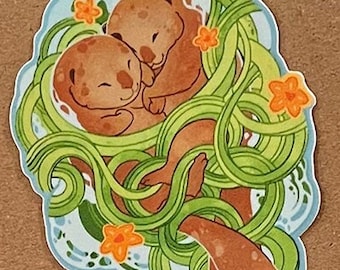 sleepy otters 3'' vinyl sticker