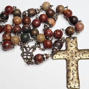 Anglican Prayer Beads, Anglican Rosary, Prayer Beads, Protestant Rosary, Natural Stone Prayer Beads, Anglican Gift, Christian Gift