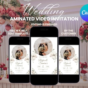 Grünes Aquarell Save The Date Mobile Video, Hochzeitsankündigungsvideo, digitale Einladung, umweltfreundlich Save The Date