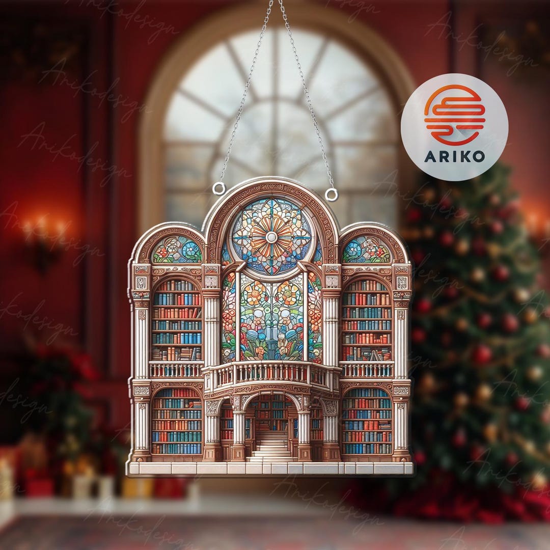 Handmade Library With Book Window Hanging Book Lover Gift Custom ...