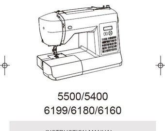 SINGER 5400 5500 6160 6180 6199 descarga de la guía del manual del propietario de la máquina de coser