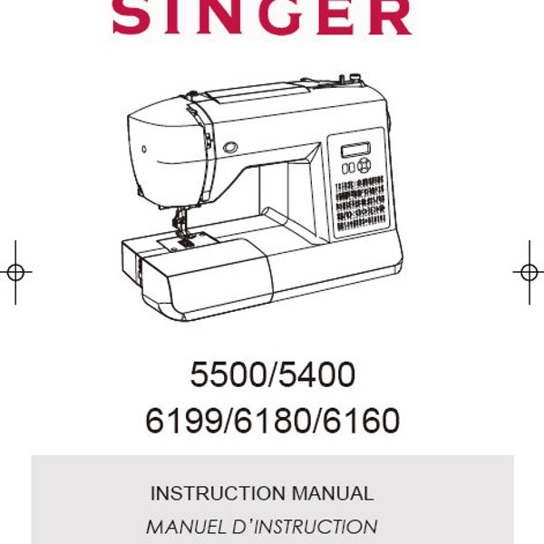 SINGER 5400 5500 6160 6180 6199 sewing machine owner's manual guide download