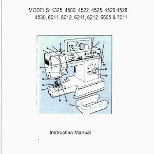 SINGER 4325_4500_4522_4525_4526_4528_4530_6011_6012_6211_6212_6605_7011 sewing machine owner&#39;s manual guide download