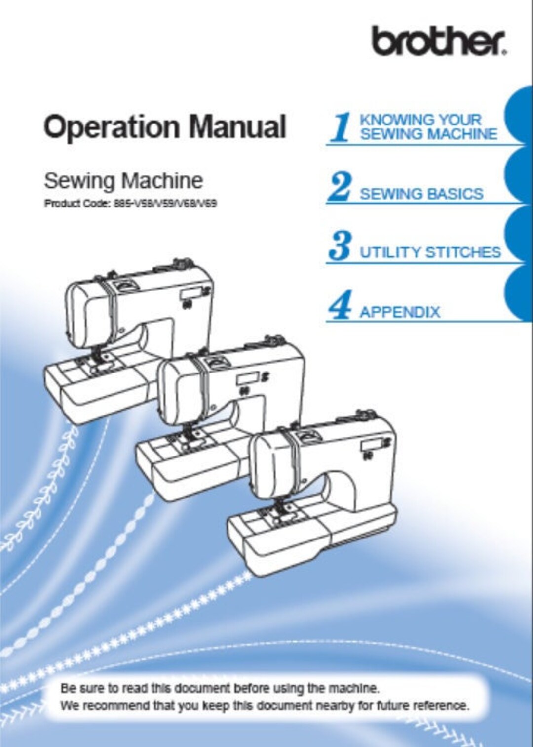 Brother SQ9185 Sewing Machine Owners Manual Download Etsy