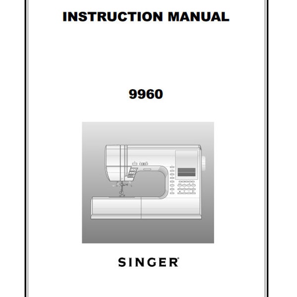 SINGER 9960 sewing machine owner's manual guide download