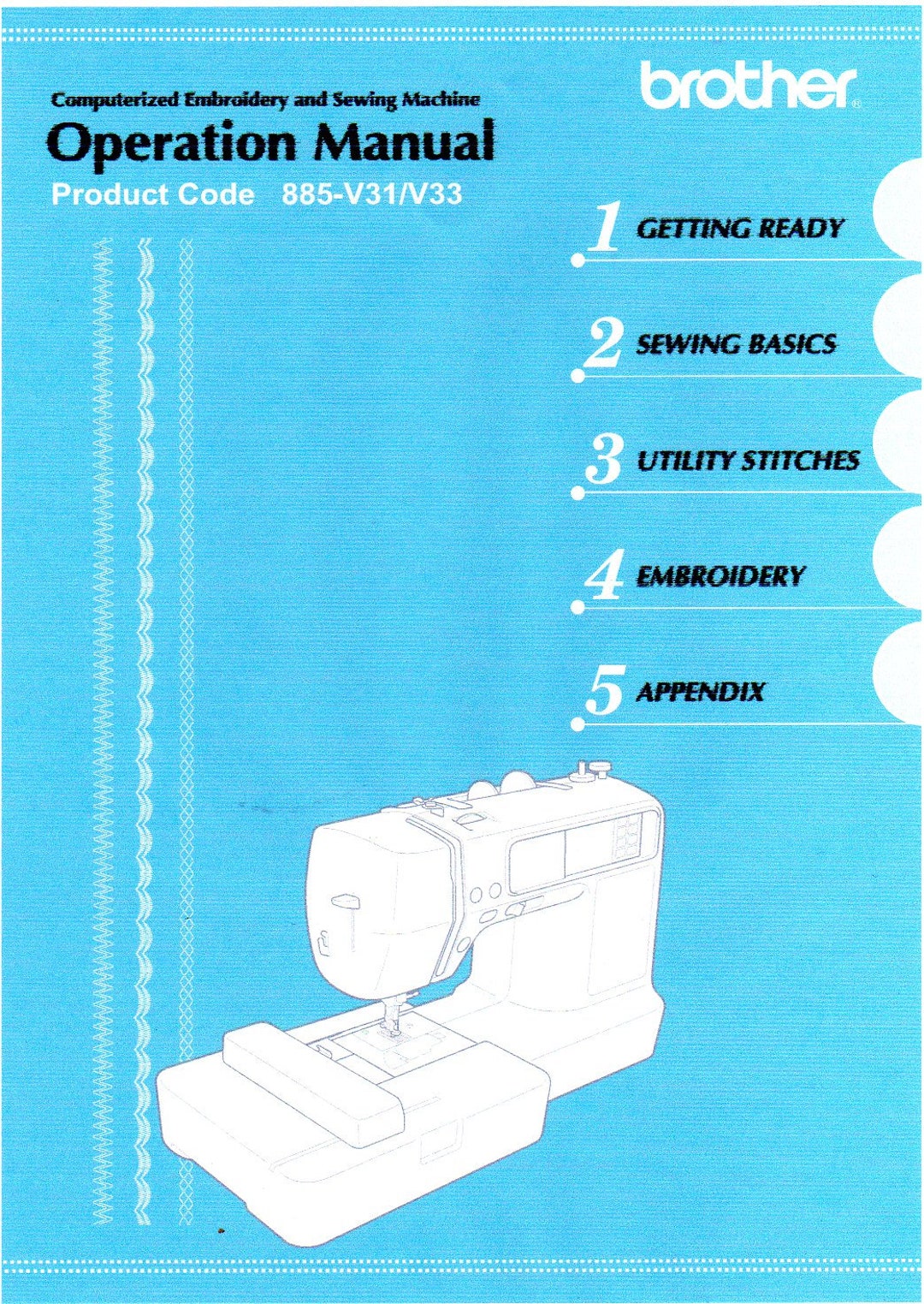 Brother SE350 Embroidery and Sewing Machine Owner's Manual and Quick