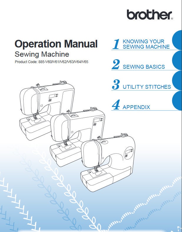 BROTHER CE1100PRW Sewing Machine Owner's Manual Guide Download - Etsy