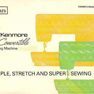 Vintage KENMORE SEARS Convertible 158. 1581 1680 1682 1690 1780 1781 1785  PDF Manual download