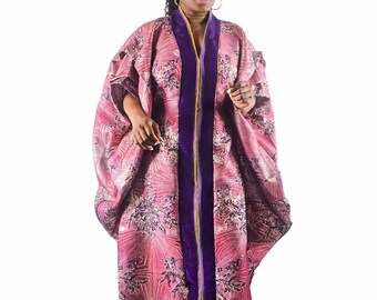 Brocade damask African boubou Rich aunty Bubu Kaftan abaya kimono women agbada