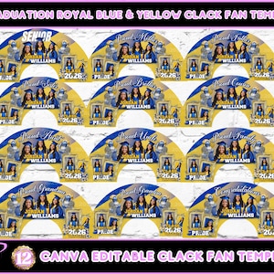 Graduation Editable Canva Clack Fan Template Bundle, Ready to Edit, Editable Drag & Drop Pre-Made Templates