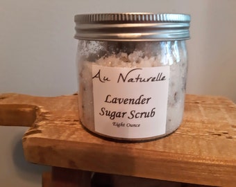 Lavender Sugar Scrub    -   All Natural   -   Exfoliating    -    Refreshing  Lavender Scented   -   Four Ounce Or Eight Ounce