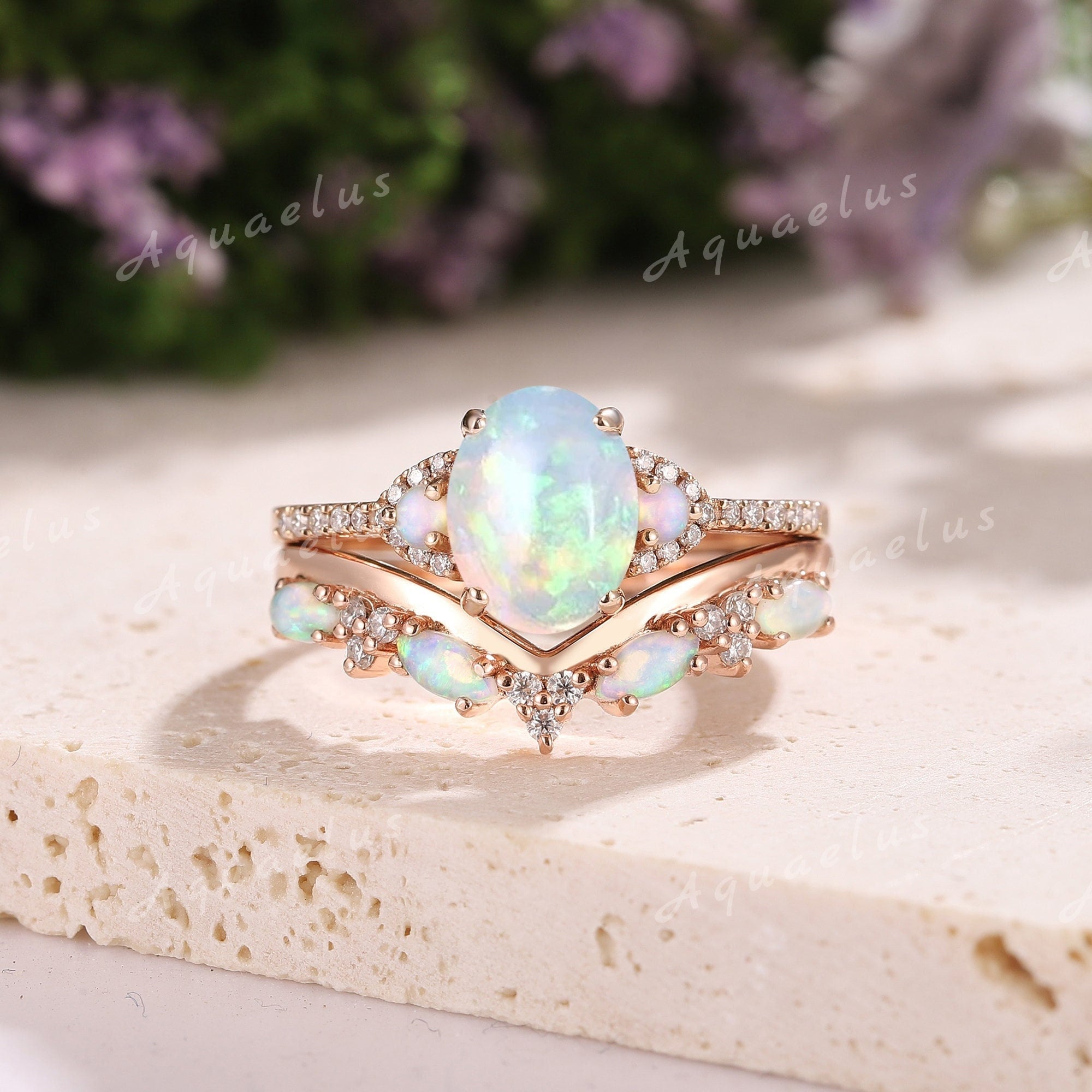 Vintage opal wedding ring set 60 photos — free download