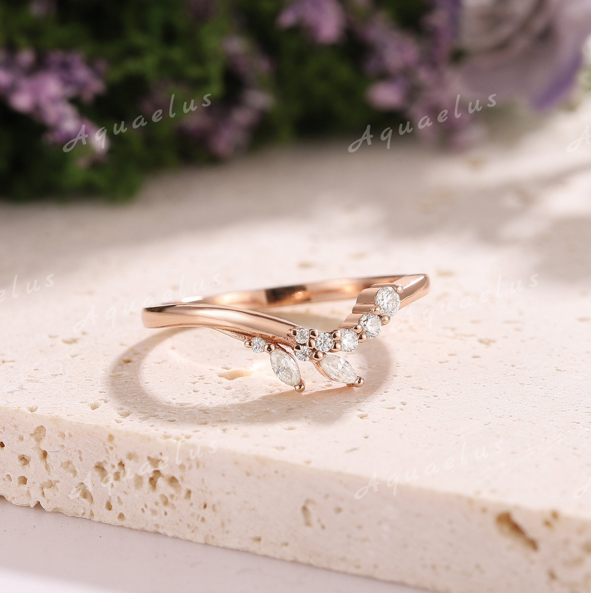 Cuore Fedi Nuziali Unica Anello Nuziale Unico In Moissanite, Fedi