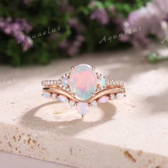 Natural Rainbow Opal Ring Rainbow Opal Ring In 925 Sterling Silver