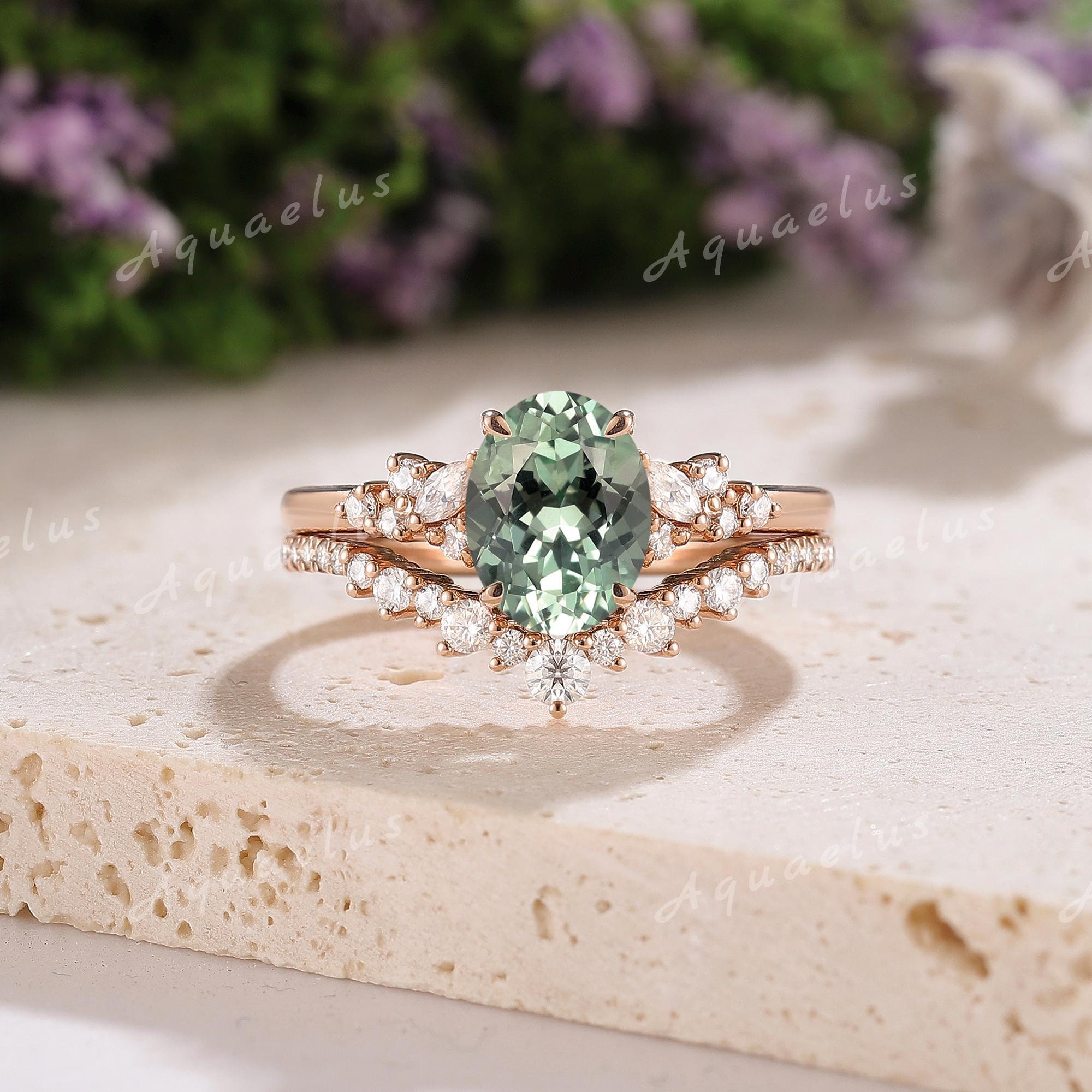 Anillo de compromiso piedra verde México