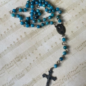 Handmade Rosary Bronze & Natural Apatite Gemstones