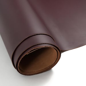Premium Italian Leather Hides | Cowhide Leather Sides | Crafting Leather | Pigmented Leather | 4.5-5 oz, Burgundy