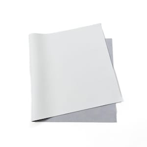 Italian Nappa Leather Sheets | Soft Calfskin Cowhide Leather for Crafting Leather Goods, Bags, Wallets | White, 2.5-3 oz
