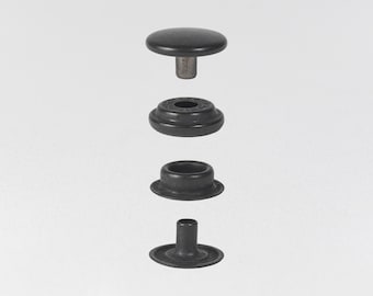 Line Snaps | Snap Button | Snap Fastener | Leather Hardware | Leather Craft Supplies | Hasi Hato Hardware | 10 sets, Gunmetal