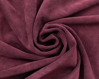 Italian Suede Leather Sheet | Burgundy Cowhide Leather for Crafting (3-3.5 oz)