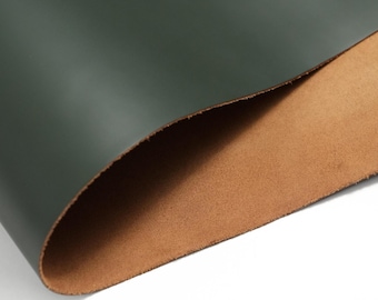 Premium Italian Leather Sheets | Cowhide Leather Pieces | Crafting Leather | Pigmented Leather | 4.5-5 oz, Green