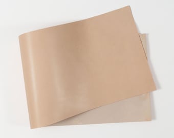 Italian Vachetta Leather Sheets | Veg Tanned Full Grain Leather for Crafting | Natural Patina, 5-6 oz