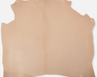 Italian Vachetta Leather | Double Shoulder | Veg Tanned Full Grain Leather for Crafting | Natural Patina, 5-6 oz
