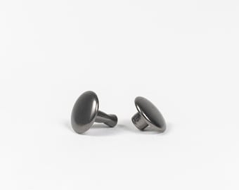 Rivets | Double Cap Rivets | Leather Rivets | Leather Hardware | Leather Craft Supplies | Peacock Rivets | 30 sets, Gunmetal