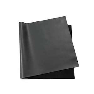 Italian Nappa Leather Sheets | Soft Calfskin Cowhide Leather for Crafting Leather Goods, Bags, Wallets | Black, 2.5-3 oz