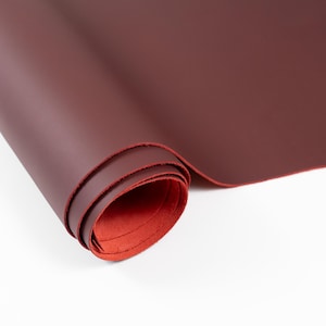 Italian Leather Hides | Top Grain Leather Sides | Premium Cowhide Leather for Crafting Bags, Wallets, Leather Goods | 4.5-5 oz, Burgundy/Red