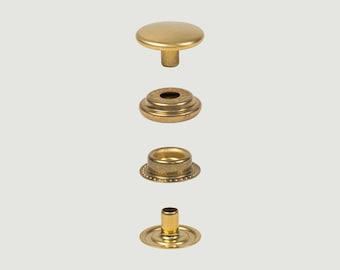 Line Snaps | Snap Button | Snap Fastener | Leather Hardware | Leather Craft Supplies | Hasi Hato Hardware | 10 sets, Solid Brass