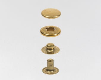 Segma Snaps | Snap Button | Snap Fastener | Leather Hardware | Leather Craft Supplies | Hasi Hato Hardware | 10 sets, Solid Brass
