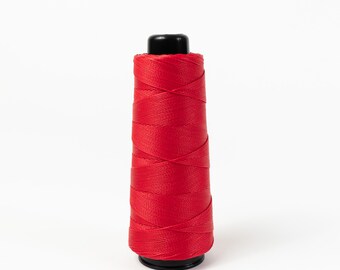 Waxed Thread | MBT Polyester Thread | Waxed Cord | 218 Yard Spool | Red