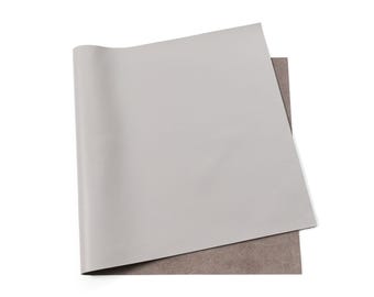Italian Nappa Leather Sheets | Soft Calfskin Cowhide Leather for Crafting Leather Goods, Bags, Wallets | Light Gray, 2.5-3 oz