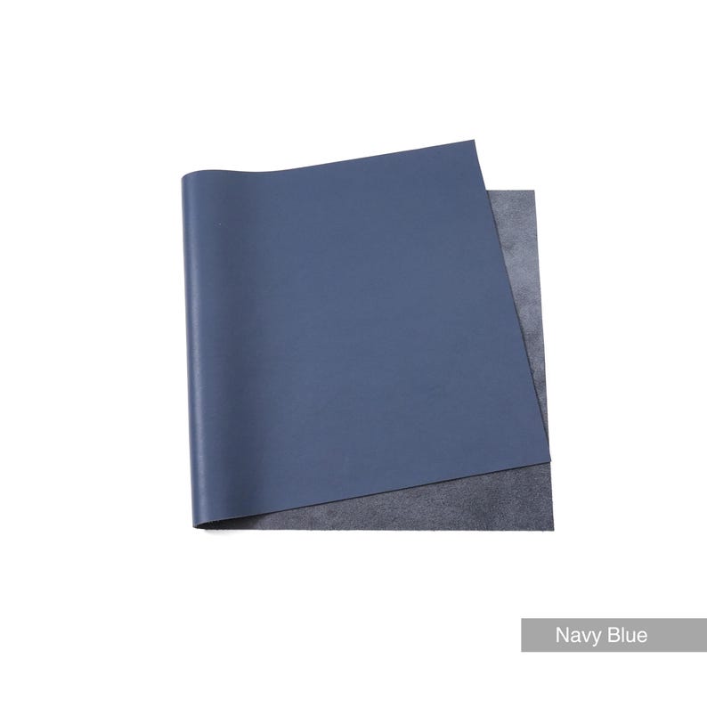 Italian Nappa Leather Sheets | Soft Calfskin Cowhide Leather for Crafting Leather Goods, Bags, Wallets | Various Colors, 2.5-3 oz Navy Blue