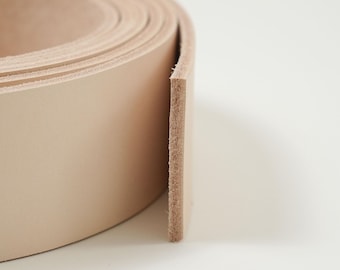Veg Tan Leather Strip: Full Grain Cowhide, Natural Tooling Leather, 8-9 oz