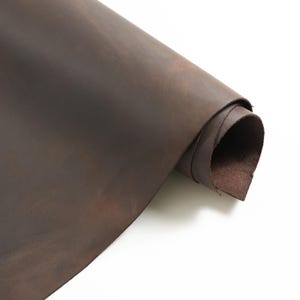 Crazy Horse Leather Hides | Distressed Leather | Cowhide Leather Sides | Crafting Leather | 4.5-5 oz, Brown