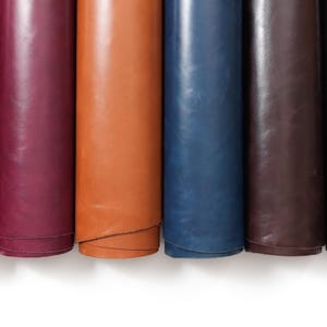 Italian Top Grain Leather Sheets | Smooth Glossy Leather | Two Tone Color Effect | Cowhide Leather 3–3.5 oz