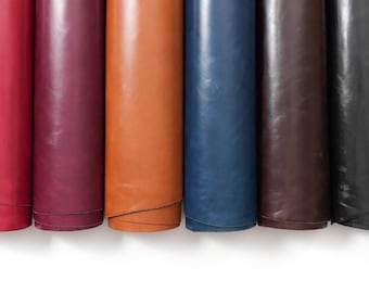 Italian Top Grain Leather Sheets | Smooth Glossy Leather | Two Tone Color Effect | Cowhide Leather 3–3.5 oz
