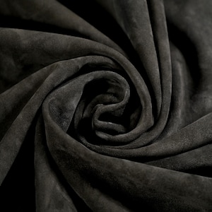 Cowhide Suede Leather Sheets | Suede Leather Hides | Leather for Crafting |  3.5-4 oz | Black