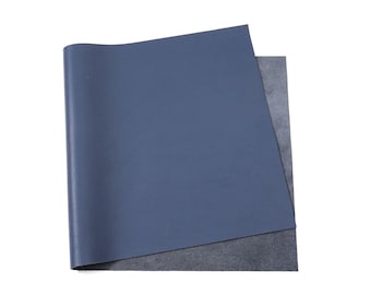 Italian Nappa Leather Sheets | Soft Calfskin Cowhide Leather for Crafting Leather Goods, Bags, Wallets | Navy Blue, 2.5-3 oz